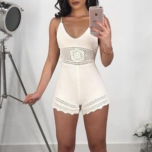 The Boutique: Black Crochet Romper